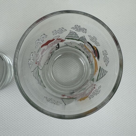 Vintage 1999 Home Interiors Snowman Holiday Drinking Glasses 10 oz Set Of 2 - Picture 11 of 12